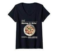 Mujer Gambas Y Sémola De Maíz: Lo Mejor del Sur Camiseta Cuello V