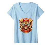 Mujer Game Days Tiger, Mascot High School Deportes Tigres Espíritu Camiseta Cuello V