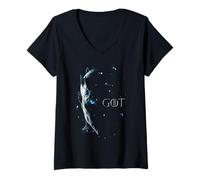 Mujer Game of Thrones White Walker Snow Portrait Camiseta Cuello V