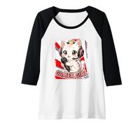 Mujer Gamer Girl Sweet Cat Gaming Cute Video Game Girls Camiseta Manga Raglan
