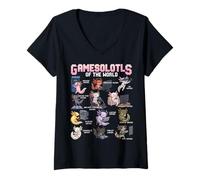 Mujer Gamesolotls of The World Gamer Types Colección Axolotl Camiseta Cuello V