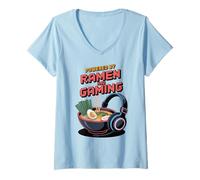 Mujer Gaming 8-bit Pixel Art Desarrollado por Gaming & Ramen Funny Gamer Camiseta Cuello V