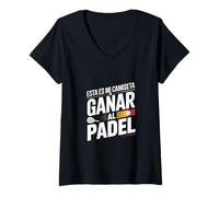 Mujer Ganar Partido Juego de Padel Deportiva Camiseta Cuello V