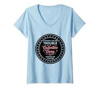Mujer Gang Galatine Trouble Together for Girls Night Camiseta Cuello V