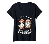 Mujer Ganso Divertido Humor Meme ¿Y si yo no Soy Camiseta Cuello V