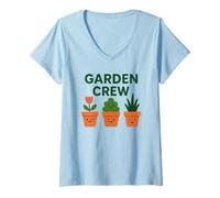 Mujer Garden Crew Cute Houseplants Plant, Lover Funny Gardener Camiseta Cuello V