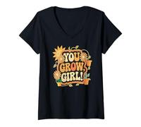 Mujer Garden Graphic Planta Botánica Camiseta Cuello V