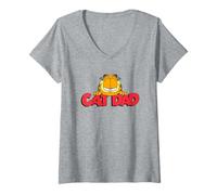Mujer Garfield Cat Dad Father's Day Camiseta Cuello V