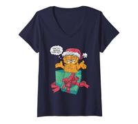 Mujer Garfield Christmas Grumpy Are We Having Fun Yet Camiseta Cuello V