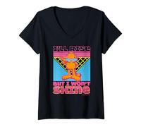 Mujer Garfield - I'll Rise But I Won't Shine Cool Gato Camiseta Cuello V