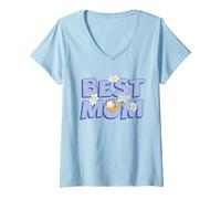 Mujer Garfield Mother's Day Best Mom Flowers Camiseta Cuello V