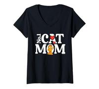 Mujer Garfield Mother's Day No.1 Cat Mom Camiseta Cuello V
