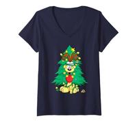 Mujer Garfield Odie Tangled Christmas Lights Camiseta Cuello V