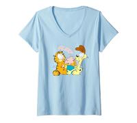 Mujer Garfield Odie Vintage Comic Cat Dog Amistad Design Gifts Camiseta Cuello V