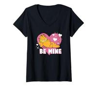 Mujer Garfield Valentine's Day Be Mine Chill Pose Portrait Camiseta Cuello V