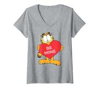 Mujer Garfield Valentine's Day Be Mine Romantic Poster Camiseta Cuello V