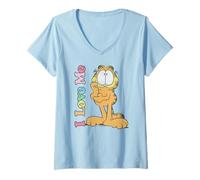 Mujer Garfield Valentine's Day I Love Me Distressed Poster Camiseta Cuello V