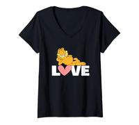 Mujer Garfield Valentine's Day Relaxed and In Love Camiseta Cuello V