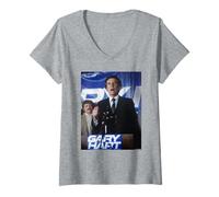 Mujer Gary Hart 1984 Primarias de New Hampshire por Michael Grecco Camiseta Cuello V