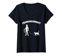 Mujer Gatito Gracioso Ejecutivo Gatos Paseo niña Camiseta Cuello V