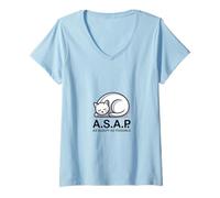 Mujer Gato durmiendo lo antes posible Amante de la siesta de gato lo antes posible Camiseta Cuello V