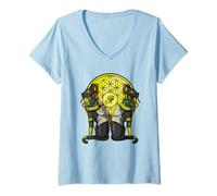 Mujer Gato egipcio Diosa Bastet Ojo De Horus Antigua Mitología Camiseta Cuello V