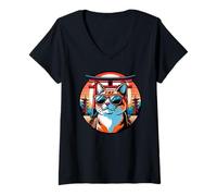Mujer Gato En El Fushimi Inari Taisha En Japón, Kioto Camiseta Cuello V