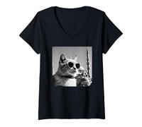 Mujer Gato En Türkiye Y Mezquita Sultán Ahmed Camiseta Cuello V
