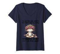 Mujer Gato, estoy en una edad en la que al día siguiente mi cuerpo me susurra Camiseta Cuello V