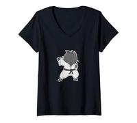 Mujer Gato Hace Karate Camiseta Cuello V