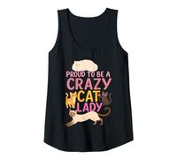 Mujer Gato Lindo para Chica Adicta a los Felinos - Ventilador de Gatos Camiseta sin Mangas