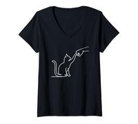 Mujer Gato mi Mejor Amigo puño Camiseta Cuello V
