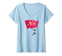 Mujer Gato Negro Gato maullido Gatito Amor Gato ratón Demo LO Camiseta Cuello V