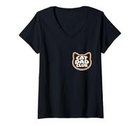 Mujer Gato Papá Club Hombre Niño Dueño Amante Día del Padre Papa Papá Papá Camiseta Cuello V