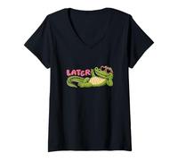 Mujer Gator Alligator Sunglasses Student Último día de Clases después Camiseta Cuello V