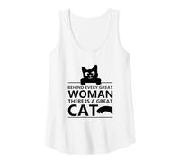 Mujer Gatos detrás de Cada Gran Mujer Hay un Gran Gato Camiseta sin Mangas