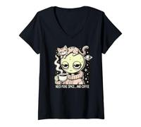 Mujer Gatos y Extraterrestres, Amantes de los Gatos Camiseta Cuello V