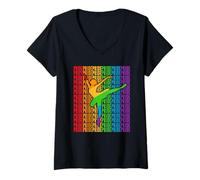 Mujer Gay Ballet Dance Pride Month LGBT Rainbown Flag Camiseta Cuello V