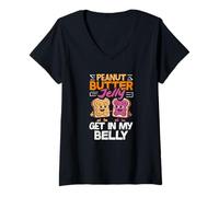 Mujer Gelatina de Mantequilla de maní Get In My Belly Cute Peanut Butter Camiseta Cuello V