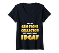 Mujer Gem Stone Collector Idgaf Rare Gems Crystal Rock Collections Camiseta Cuello V