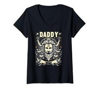 Mujer Gemini Daddy The Twin Zodiac Sign para cumpleaños de mayo y junio Camiseta Cuello V