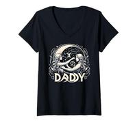 Mujer Gemini Daddy The Twin Zodiac Sign para cumpleaños de mayo y junio Camiseta Cuello V