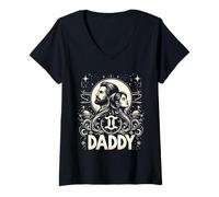 Mujer Gemini Daddy The Twin Zodiac Sign para cumpleaños de mayo y junio Camiseta Cuello V