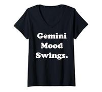 Mujer Gemini Mood Swings Zodiac Humor Funny Saying Camiseta Cuello V