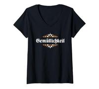 Mujer Gemütlichkeit Gemutlichkeit German October Fest Cozy Camiseta Cuello V