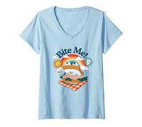 Mujer Gen V Bite Me! Puppet Sandwich TV Show Camiseta Cuello V