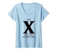 Mujer Gen X No Nos Importa la filosofía de la apatía Camiseta Cuello V