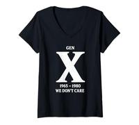 Mujer Gen X No Nos Importa la filosofía de la apatía Camiseta Cuello V