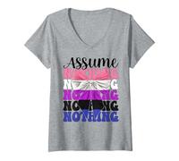 Mujer Genderfluid - Bandera de orgullo fluido de género LGBTQ asumir nada Camiseta Cuello V