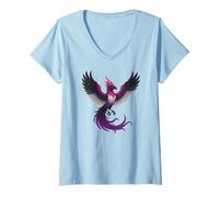 Mujer Genderfluid Phoenix Bird Queer Pride Flag Rising From Ashes Camiseta Cuello V